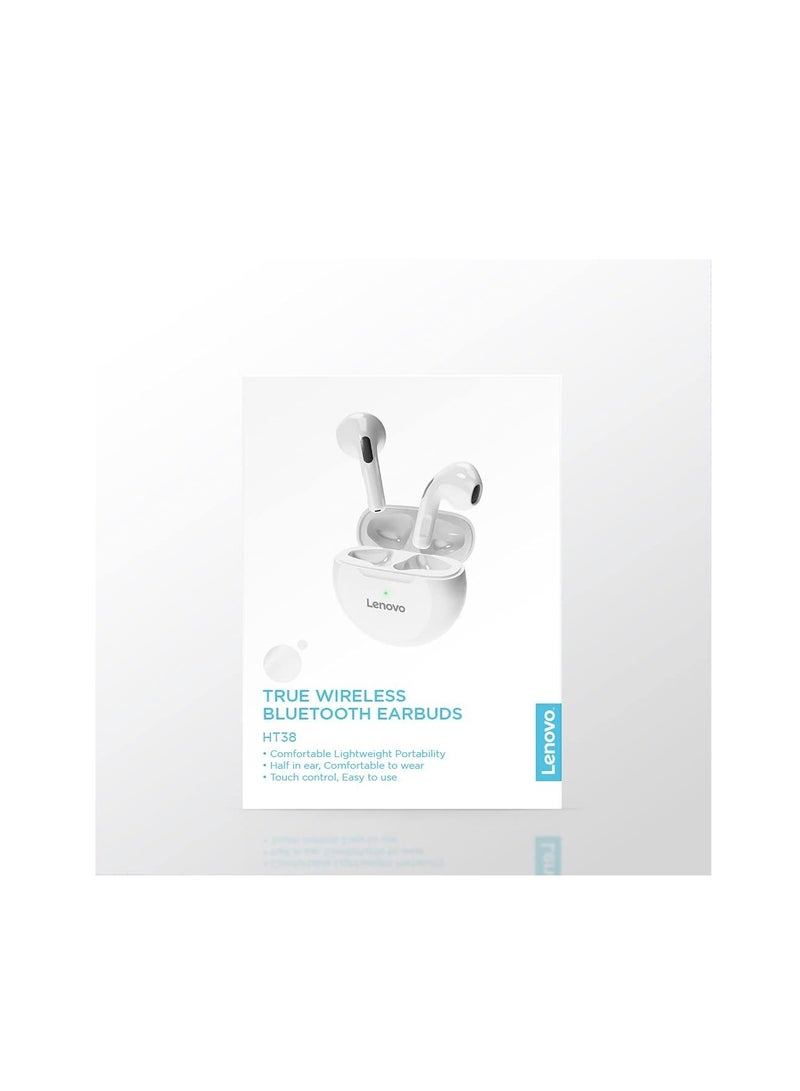 Lenovo - HT38 True Wireless Stereo Headphones White - Image 1