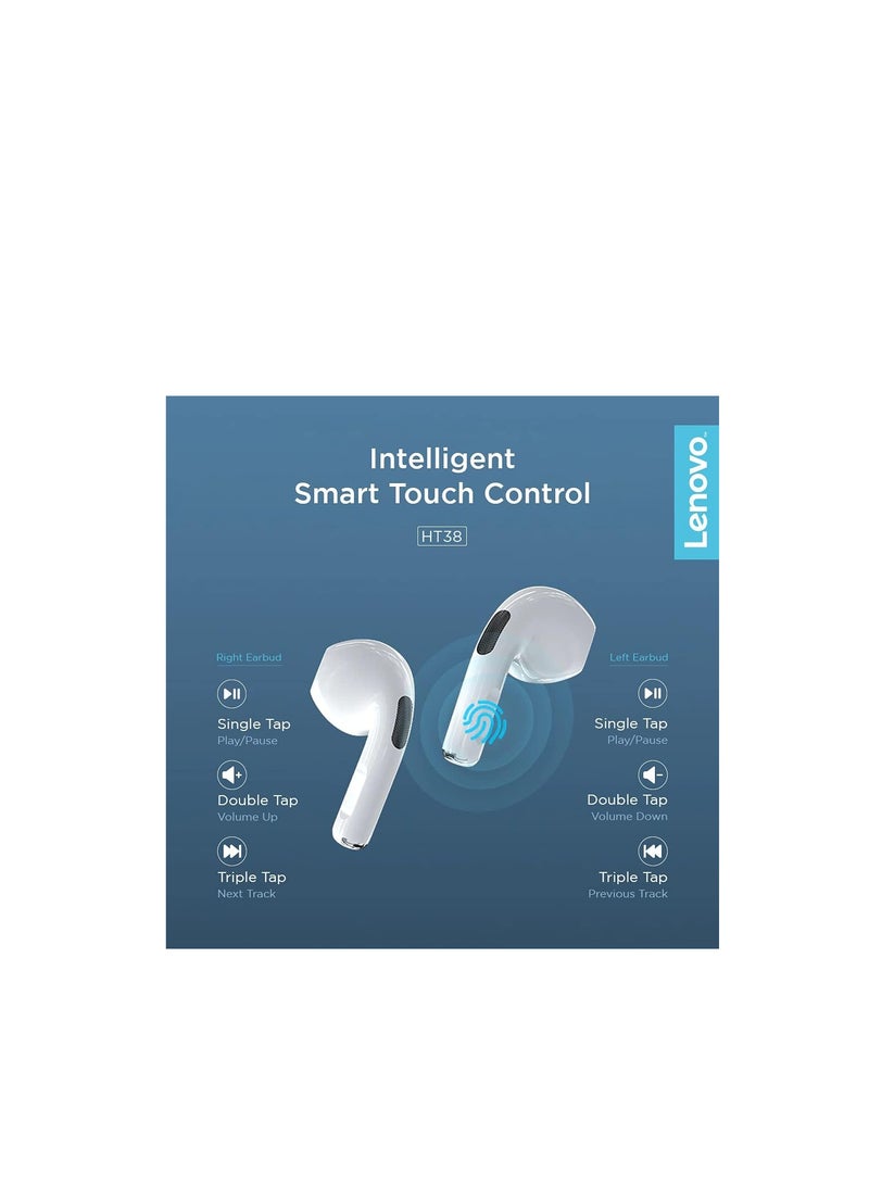 Lenovo - HT38 True Wireless Stereo Headphones White - Image 1