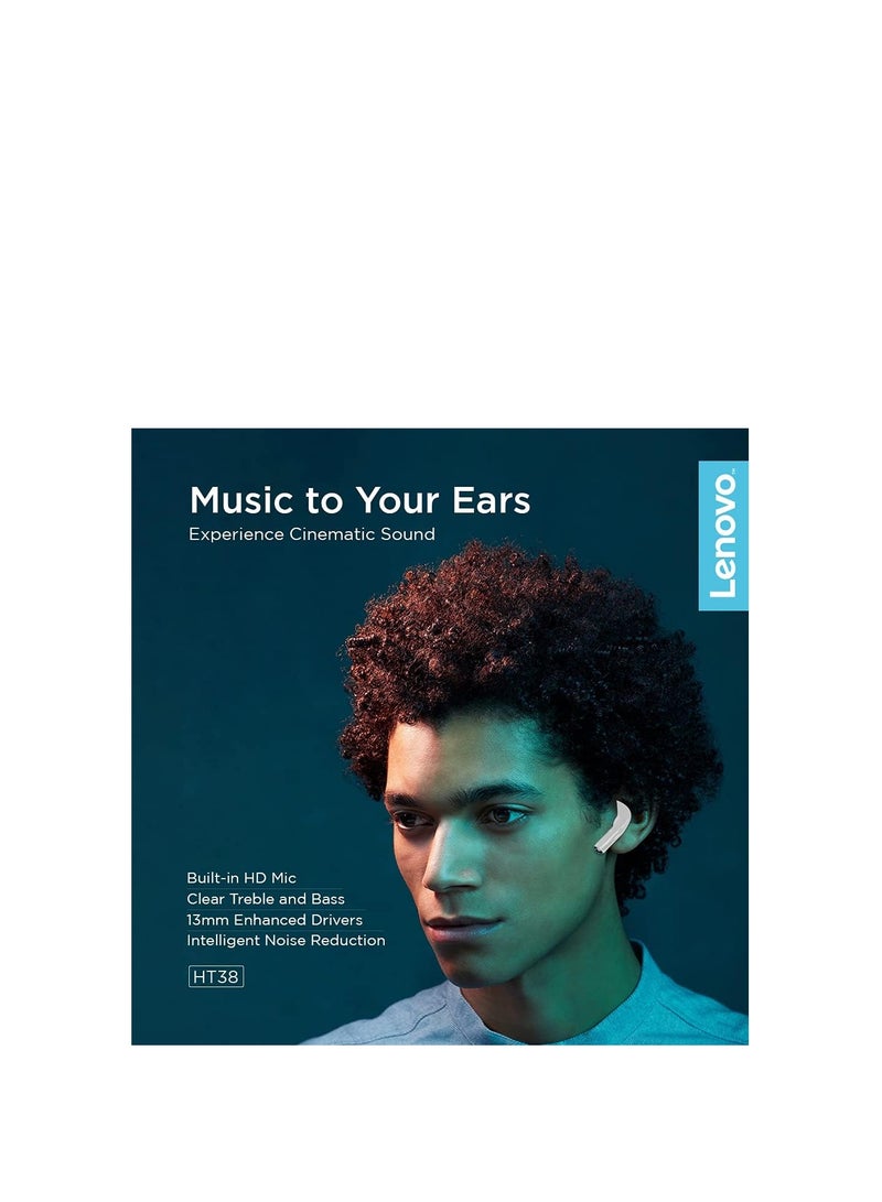 Lenovo - HT38 True Wireless Stereo Headphones White - Image 1