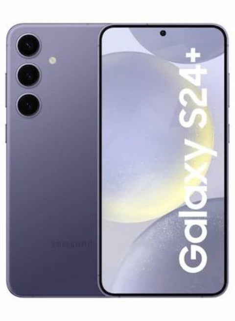 هاتف Galaxy S24 Plus ثنائي الشريحة باللون البنفسجي الكوبالت، وذاكرة الوصول العشوائي (RAM) سعة 12 جيجابايت، وذاكرة تخزين داخلية 512 جيجابايت، يدعم تقنية 5G - إصدار الشرق الأوسط