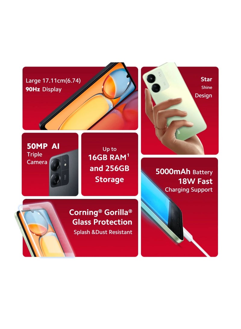 Redmi 13C Dual SIM Stardust Black 8GB RAM 256GB 4G - Indian Version
