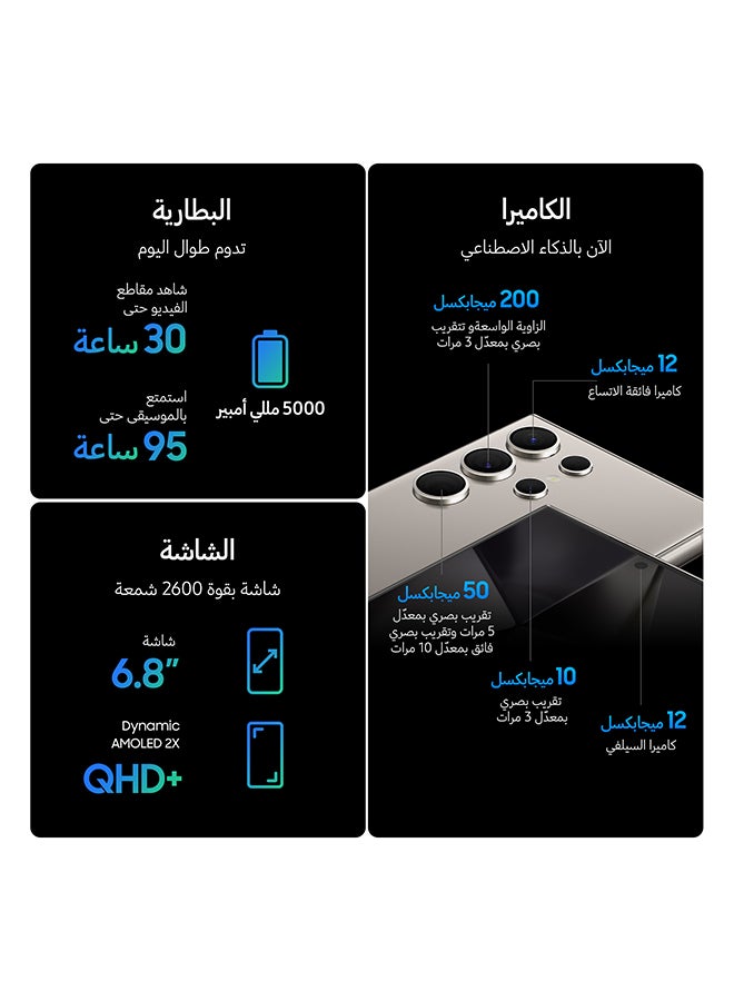 Galaxy S24 Ultra 5G Dual SIM Titanium Gray 12GB RAM 256GB - Middle East Version - https://f.nooncdn.com/p/pnsku/N70035206V/45/_/1707891869/2f8d9150-bfef-4739-8e7c-5eca76e3865f.jpg?format=jpg&width=original