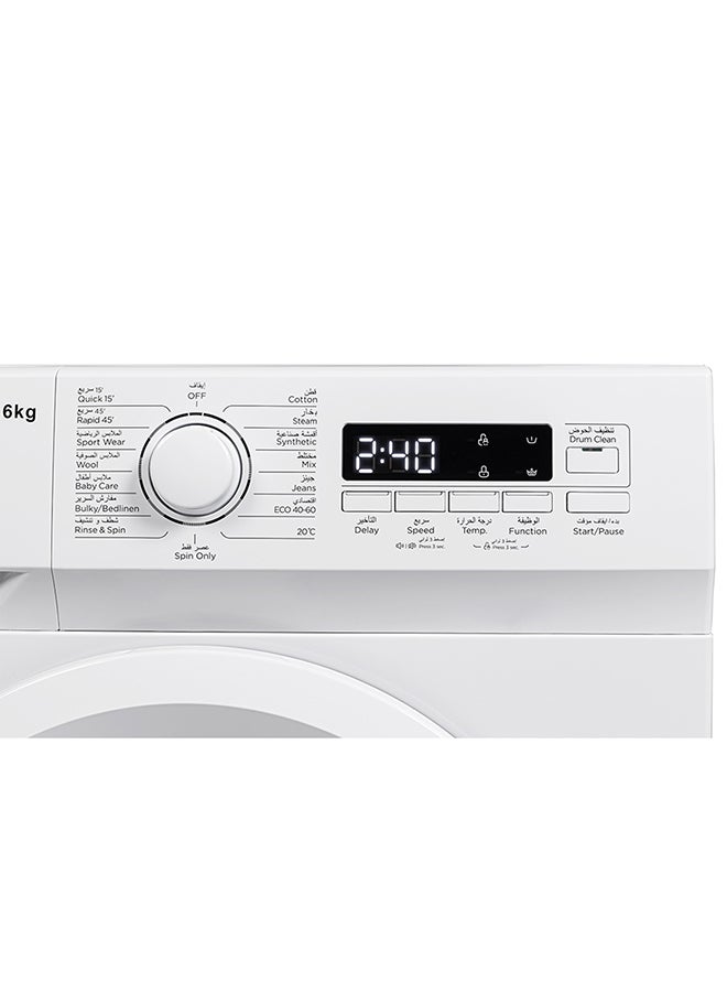 SUPER GENERAL 6Kg 1000 RPM Front Load Washing Machine LED Display With 5 Star Energy Efficient 15 Wash Programs Child Lock And Quick Wash 6 kg SGW6250NLED White - Image 4