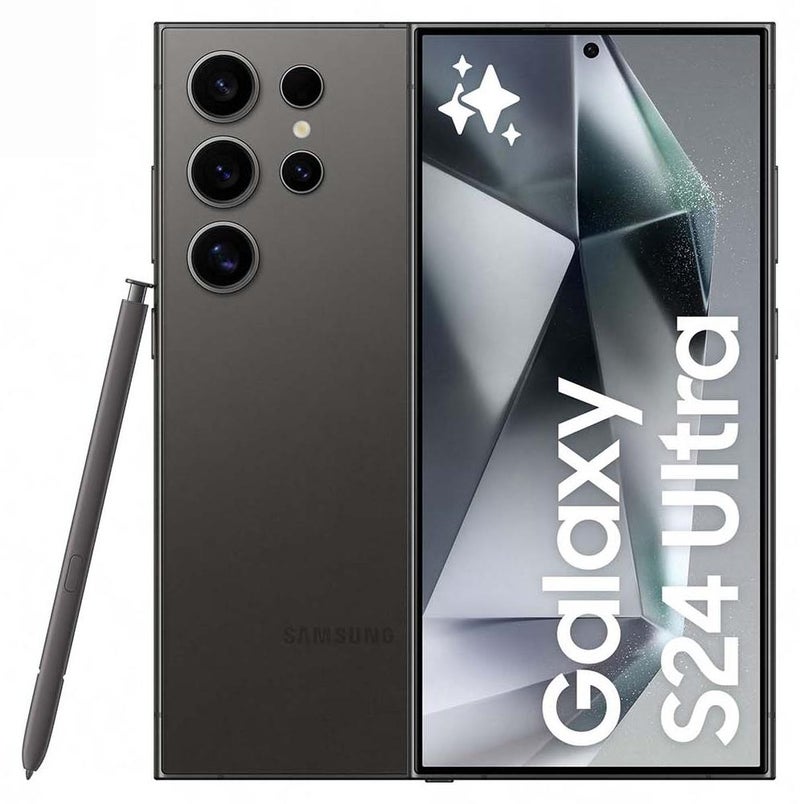 سامسونج هاتف Galaxy S24 Ultra ثنائي الشريحة بلون أسود تيتانيوم وذاكرة وصول عشوائي (RAM) سعة 12 جيجابايت وذاكرة تخزين داخلية 256 جيجابايت يدعم تقنية 5G - إصدار الشرق الأوسط - Image 1