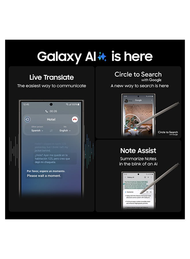 سامسونج هاتف Galaxy S24 Ultra ثنائي شرائح الاتصال باللون البنفسجي تيتانيوم وذاكرة وصول عشوائي (RAM) سعة 12 جيجابايت وذاكرة داخلية 256 جيجابايت يدعم تقنية 5G - إصدار الشرق الأوسط - Image 3
