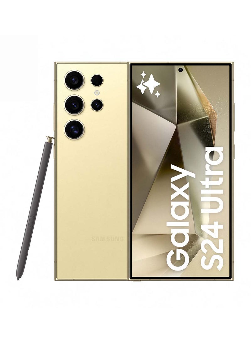 Samsung - Galaxy S24 Ultra 5G Dual SIM Titanium Yellow 12GB RAM 256GB - Middle East Version - Image 1