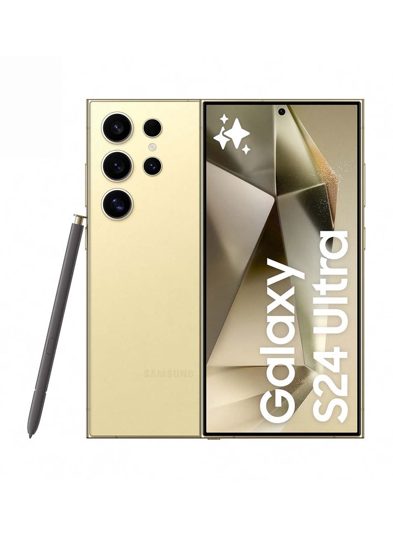 Samsung - Galaxy S24 Ultra 5G Dual SIM Titanium Yellow 12GB RAM 512GB - Middle East Version - Image 1