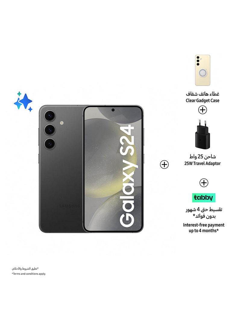 Galaxy S24 Dual SIM Onyx Black 8GB RAM 256GB 5G With Gadget Case, 25W Travel Adapter - Middle East Version - pnsku/N70035281V/45/_/1708522179/eeebeb8d-34a9-4f00-b313-109ae55bfcaa