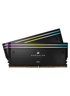 كورسير مجموعة ذاكرة سطح المكتب Dominator Titanium 64GB (2x32GB) DDR5 RGB، سرعة ذاكرة 6400MT/s، زمن استجابة CL32 CAS، جهد تم اختباره 1.40 فولت، 288 دبوس، XMP 3.0، أسود | CMP64GX5M2B6400C32  - Image 1