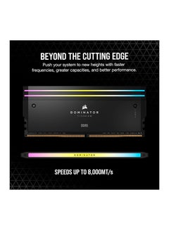 كورسير مجموعة ذاكرة سطح المكتب Dominator Titanium 64GB (2x32GB) DDR5 RGB، سرعة ذاكرة 6400MT/s، زمن استجابة CL32 CAS، جهد تم اختباره 1.40 فولت، 288 دبوس، XMP 3.0، أسود | CMP64GX5M2B6400C32  - Image 3