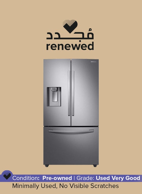 Renewed - Series 8 French Style Fridge Freezer With Twin Cooling Plus- Real Stainless RF23R62E3SREU Silver