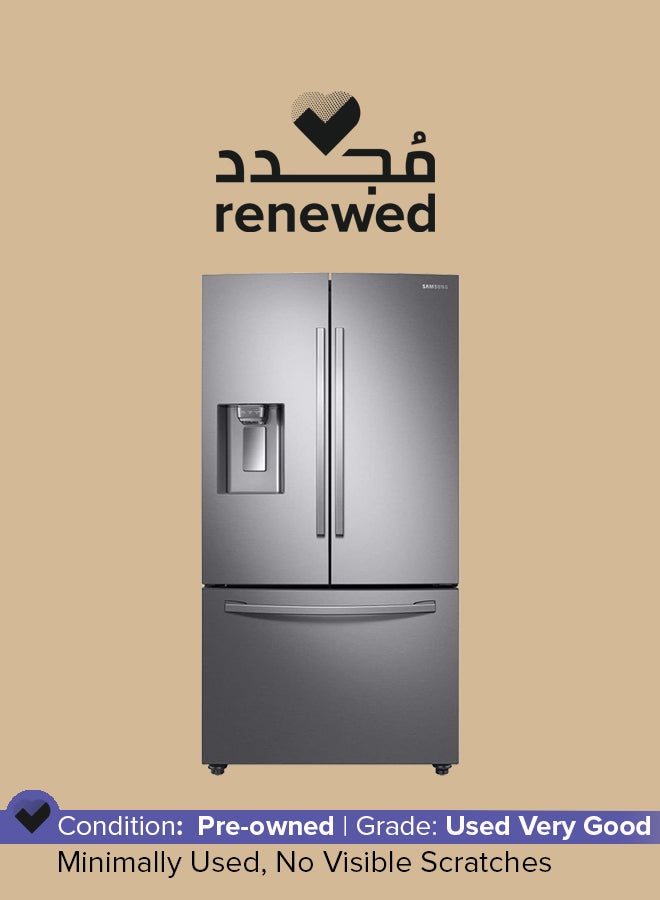Samsung - Renewed - Series 8 French Style Fridge Freezer With Twin Cooling Plus- Real Stainless RF23R62E3SREU Silver - Image 1