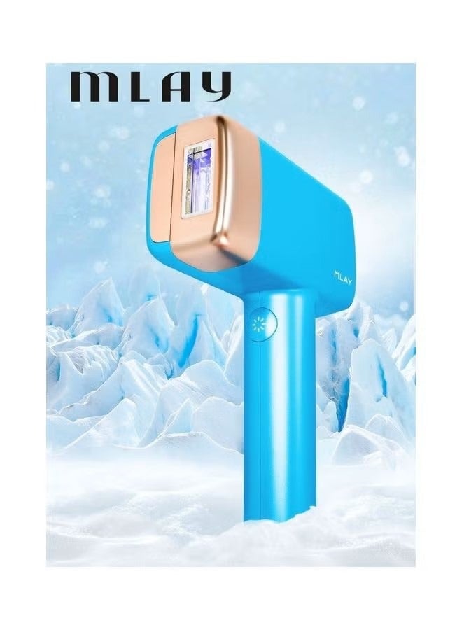 ملاي أحدث جهاز لإزالة الشعر بالليزر T14 سريع وغير مؤلم، 3 طبقات، ضغط بارد، 5 مستويات، 500000 نبضة، أزرق سماوي - Image 1