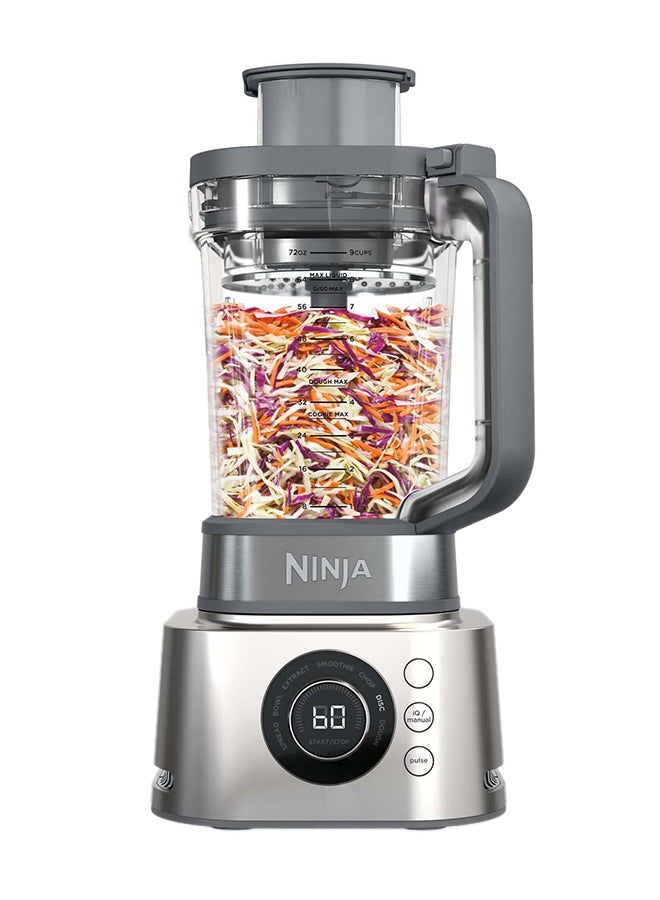 Ninja - Foodi Power Nutri Blender 4-In-1, Slice, Grate & Chop, Blend Smoothie Bowls, Spreads & DrInks, Automatic Programs, 2.1L Jug, 700ml Cup & 530ml XL Bowl With Power Paddle 1200 W CB400ME Silver - Image 1