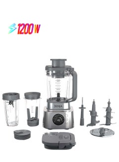 Ninja Foodi Power Nutri Blender 4-In-1, Slice, Grate & Chop, Blend Smoothie Bowls, Spreads & DrInks, Automatic Programs, 2.1L Jug, 700ml Cup & 530ml XL Bowl With Power Paddle 1200 W CB400ME Silver  - Image 1