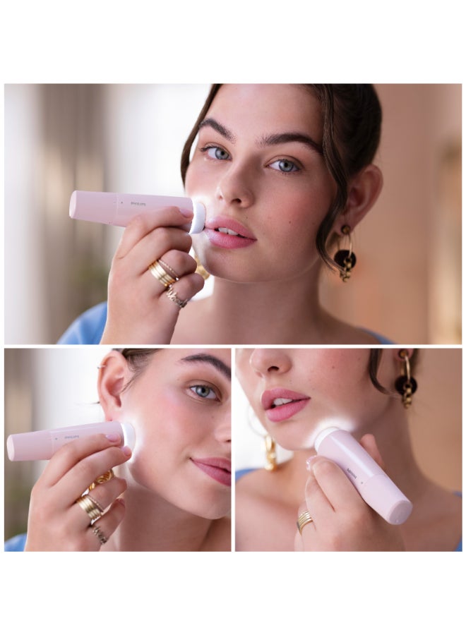 Philips - 5000 Series Facial Hair Remover Smooth Skin on the Go for Upper Lip, Chin, Cheeks, Lychee Pink, BRR454/00 Lychee Pink - Image 1