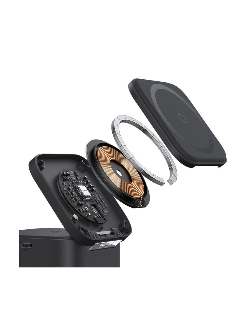 Baseus - 2 In 1 Magnetic Wireless Charging Station For Multiple Apple Devices Portable 25W Fast MagSafe Wireless Phone Charger Stand For iPhone 15/14/13/12 Series/Earbuds With USB-C Output For iWatch Charger Black - Image 1