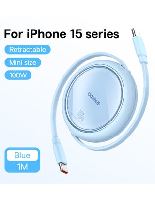 Retractable USB C Cable, Mini 100W USB C To USB-C PD 5A Fast Charging Cord 4-Stage Length Preset USB Type C Charger Cable For iPhone 15/Pro/Plus/Pro Max, MacBook, iPad Pro, Samsung S23/Switch Blue - pnsku/N70035704V/45/_/1704693650/4bd469f6-8080-46ce-a797-3f3ee45d74ee