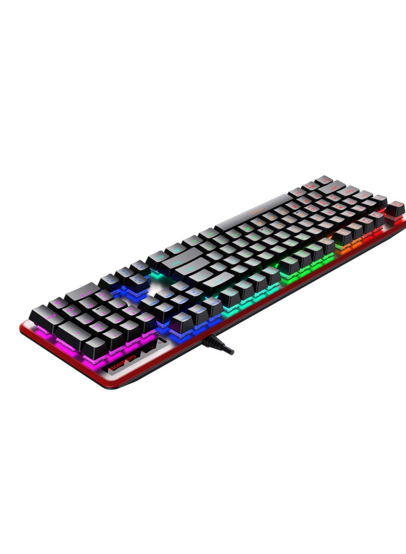 havit - KB870L Mechanical Gaming Keyboard RGB Backlit- Ochre+Red - Image 1