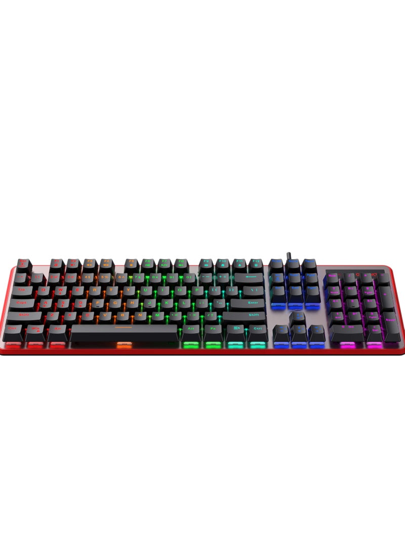 havit - KB870L Mechanical Gaming Keyboard RGB Backlit- Ochre+Red - Image 1