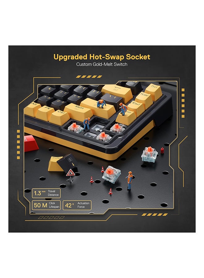 REDRAGON - K649 78% Wired Gasket RGB Gaming Keyboard, 82 Keys Layout Hot-Swap Compact Mechanical Keyboard w/Hot-Swappable Socket, Sound Absorbing Foam, Quiet Custom Linear Switch - Image 1