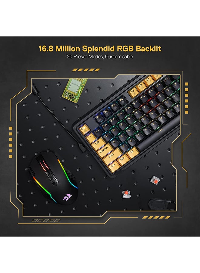 REDRAGON - K649 78% Wired Gasket RGB Gaming Keyboard, 82 Keys Layout Hot-Swap Compact Mechanical Keyboard w/Hot-Swappable Socket, Sound Absorbing Foam, Quiet Custom Linear Switch - Image 1