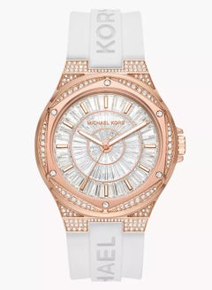 Michael Kors Women's Women's Lennox Stainless Steel Quartz Watch With Silicone Strap 24 Model MK7248 White  - Image 1
