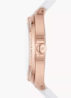 Michael Kors Women's Women's Lennox Stainless Steel Quartz Watch With Silicone Strap 24 Model MK7248 White  - Image 3
