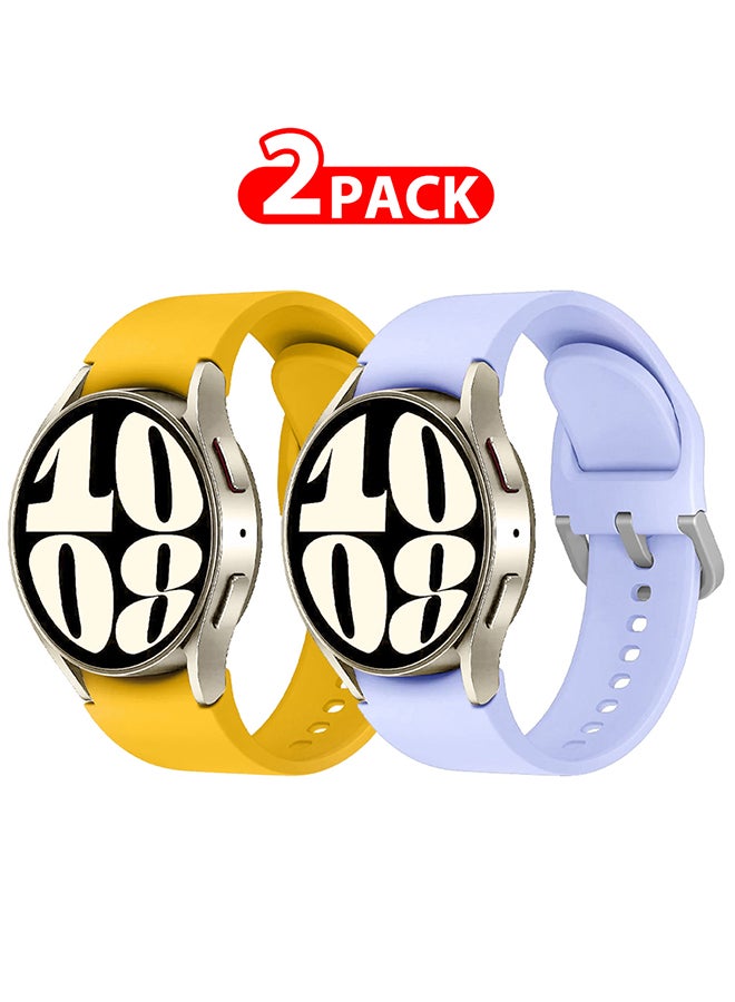 MARGOUN 2 Pack For Samsung Galaxy Watch 6/6 Classic 20Mm Silicone Band Flexible And Durable Replacement Sport Strap Multicolour - Image 1