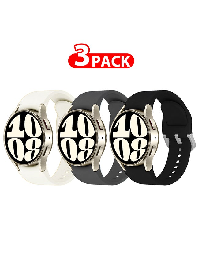 MARGOUN 3 Pack For Samsung Galaxy Watch 6/6 Classic 20Mm Silicone Band Flexible And Durable Replacement Sport Strap Multicolour - Image 1