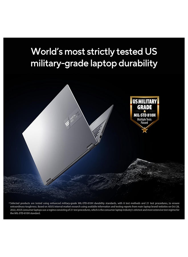 ASUS - Vivobook S 14 Flip TP3402ZA-LZ409W Laptop With 14-Inch Display, Core i7-12700H Processor/16GB RAM/512GB SSD/Intel Iris XE Graphics/Windows 11 Home English/Arabic Quiet Blue - Image 1