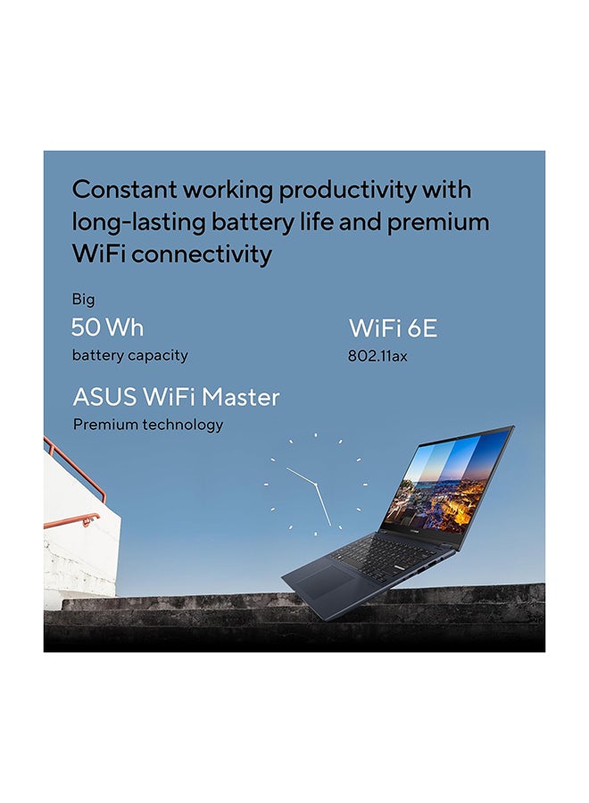 ASUS - Vivobook S 14 Flip TP3402ZA-LZ409W Laptop With 14-Inch Display, Core i7-12700H Processor/16GB RAM/512GB SSD/Intel Iris XE Graphics/Windows 11 Home English/Arabic Quiet Blue - Image 1