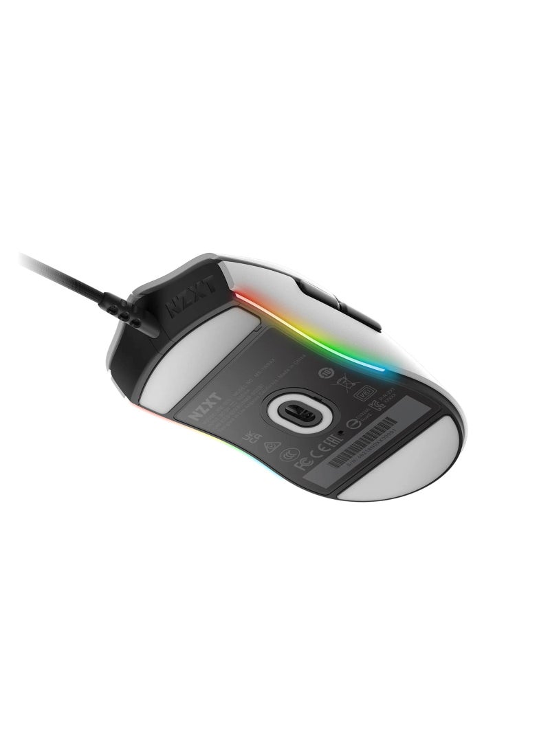 NZXT Lift White Lightweight Symmetrical Wired Mouse  - Image 3
