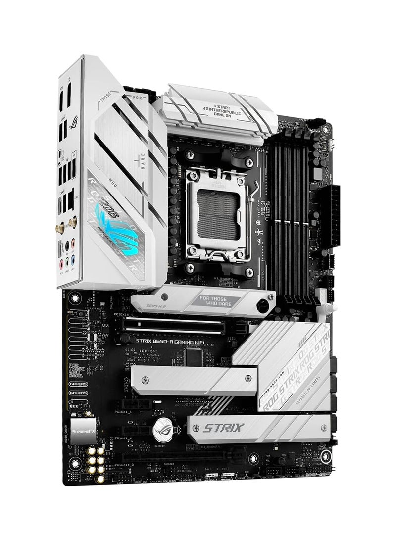 ROG Strix B650-A Gaming Motherboard, WiFi 6E, AM5, LGA1718, Ryzen 7000, 12+2 Power Stages, DDR5, 3xM.2 Slots, PCIe 4.0, 2.5G LAN,WiFi 6E, USB 3.2 Gen 2x2 Type-C Port White