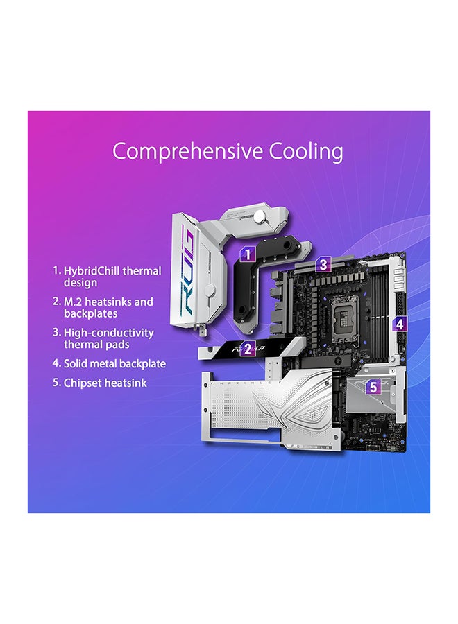 ASUS - ROG Maximus Z790 Formula LGA 1700 ATX Motherboard, Intel Z790 Chipset, 4x DDR5 DIMM Slot, 192GB Max Memory, 5x M.2 Slots, PCI-Express 5.0 x16 Port, Wi-Fi 7 / BT5.4, White - Image 1