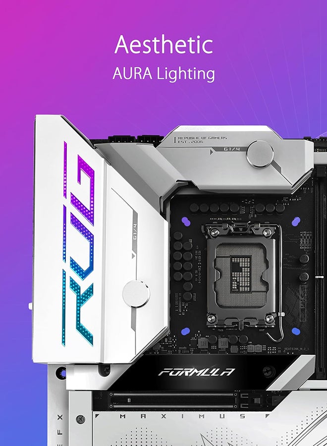 ASUS - ROG Maximus Z790 Formula LGA 1700 ATX Motherboard, Intel Z790 Chipset, 4x DDR5 DIMM Slot, 192GB Max Memory, 5x M.2 Slots, PCI-Express 5.0 x16 Port, Wi-Fi 7 / BT5.4, White - Image 1