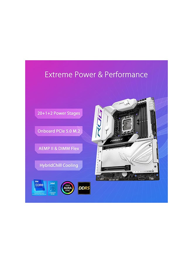 ASUS - ROG Maximus Z790 Formula LGA 1700 ATX Motherboard, Intel Z790 Chipset, 4x DDR5 DIMM Slot, 192GB Max Memory, 5x M.2 Slots, PCI-Express 5.0 x16 Port, Wi-Fi 7 / BT5.4, White - Image 1