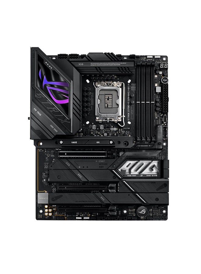 ASUS - ROG STRIX Z790-E GAMING Wi-Fi II LGA 1700 ATX Motherboard, Intel Z790 Chipset, 4x DDR5 DIMM &192GB Max, Wi-Fi 7 / BT v5.4 / 2.5Gb Eth PCIe 5.0, 5 x M.2, USB Type-C /A, HDMI / DP | 90MB1FC0-M0EAY0 Black - Image 1