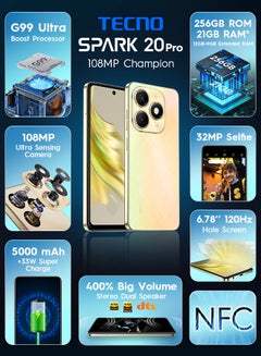 TECNO Spark 20 Pro Dual SIM Sunset Blush 12+9GB RAM 256GB 4G - Middle East Version  - Image 4