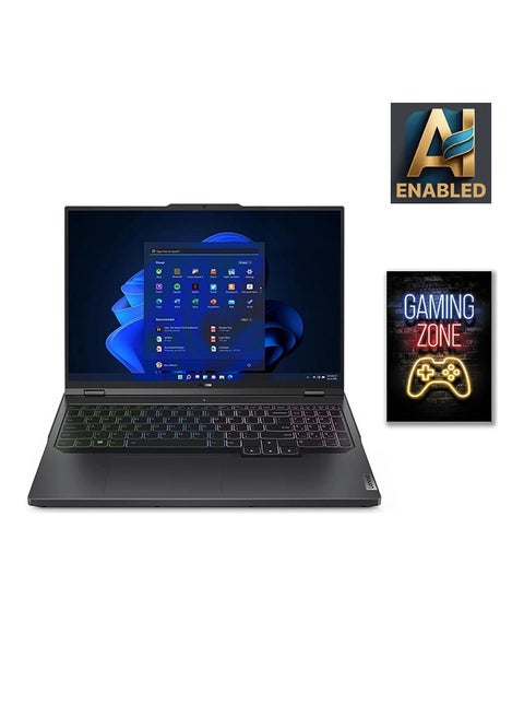 Legion Pro 5 Gaming Laptop With 16-Inch Display, Core i9-13900HX Processor/64GB RAM/1TB SSD/8GB NVIDIA RTX 4070 Graphics Card/Windows 11 With Neon Game Quotes English Grey