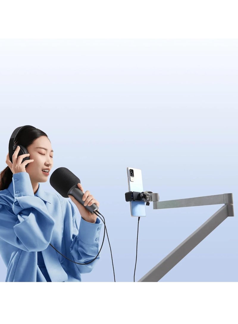 Karaoke Microphone Wireless Bluetooth Stereo Sound 16Mm 9 Modes Sounds DSP 2500mAh 7H Standby XMKGMKF01YM Black