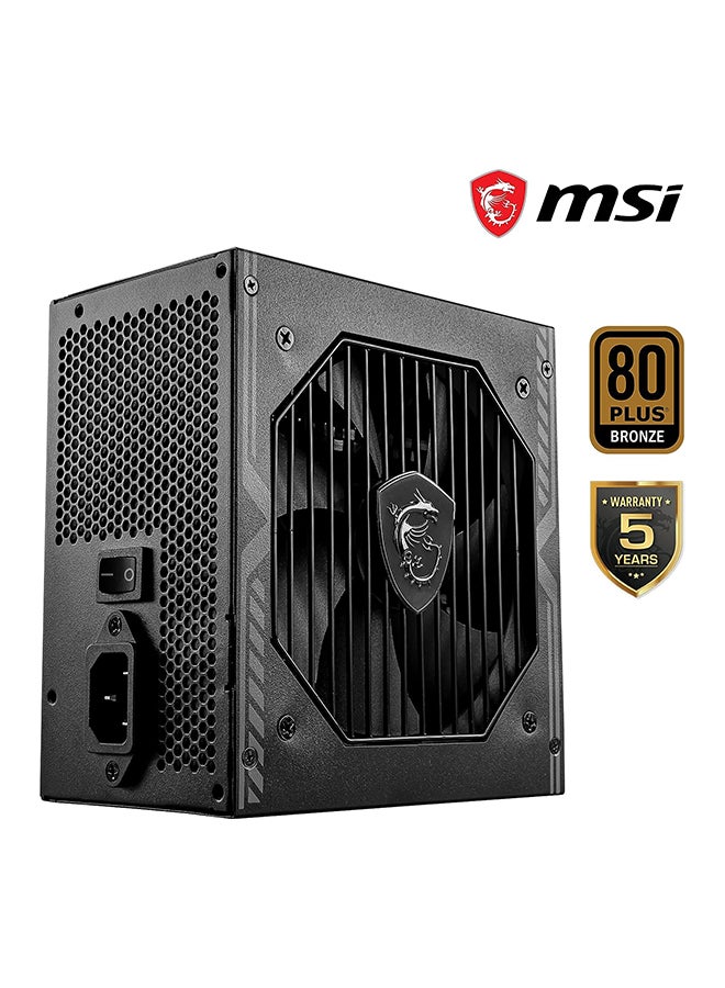 MSI MAG A650BN 650W 80Plus Bronze ATX Power Supply, DC-DC Circuit Design, 120 mm Fan Size, Active PFC, 100-240Vac, ATX Compatibility| 306-7ZP2B18-CE0 Black  - Image 2