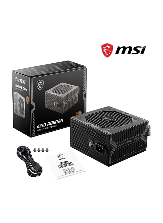 MAG A650BN 650W 80Plus Bronze ATX Power Supply, DC-DC Circuit Design, 120 mm Fan Size, Active PFC, 100-240Vac, ATX Compatibility| 306-7ZP2B18-CE0 Black