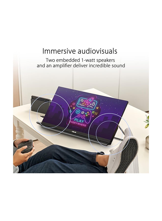 ASUS - ZenScreen MB249C 24" FHD IPS Portable Monitor, 75Hz Refresh Rate & 5ms (GtG), Anti-glare, AMD FreeSync, 2x 1W Speakers, 16.7M Colors, USB-C / HDMI, 90LM0865-B01170 ‎BLACK - Image 1