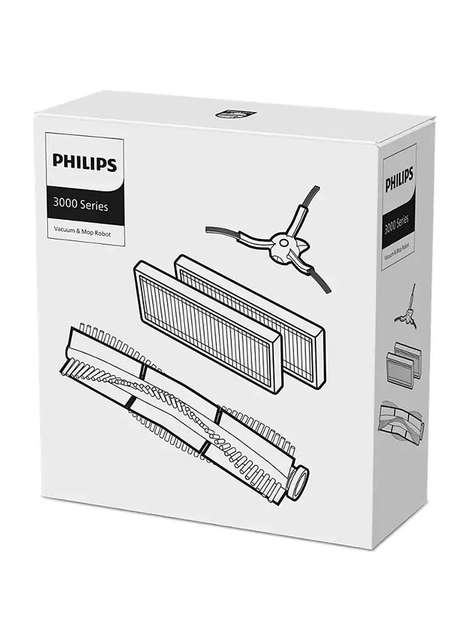 Philips - HomeRun Genuine Replacment Kit - 2x EPA11 Filters, 1x Main Brush, 1x Side Brush, Compatible with 2000 & 3000 Series Vacuum Robbots - XV1433/00 XU3100/ XU3000/ XV1433/00 XV1433/00 White - Image 1