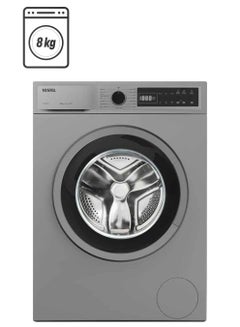 VESTEL Fully Automatic Front load Washing Machine Made In Turkey 1000 RPM ESMA Certified A Energy 15 Programs LED Screen 1 Years Warranty 8 kg W810T2-DSS Dark Silver 