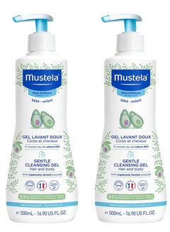 Mustela Pack Of 2 Gentle Baby Cleansing Gel, 500ml 