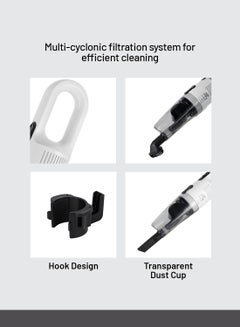 KRYPTON Handheld and Stick Vacuum Cleaner 2-in-1 Design, Transparent Dust Cup, Hook for Easy Storage/ Perfect for Home, Office, Apartments/ Easy to Use and Handy Model, Washable Filter 2 Years Warranty 600 W KNVC6577 White  - Image 5
