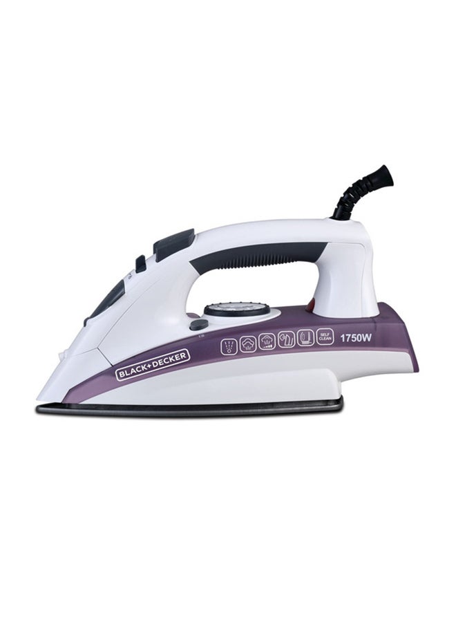 Steam Iron - Ceramic Coated Soleplate with Anti Calc Drip Self Clean and Auto Shutoff  - Removes Stubborn Creases Quickly Easily 220 ml 1750 W X1750-B5 White/Purple - pnsku/N70036086V/45/_/1717415817/f320cffa-e51b-4bdd-8334-d7e607ab0f98