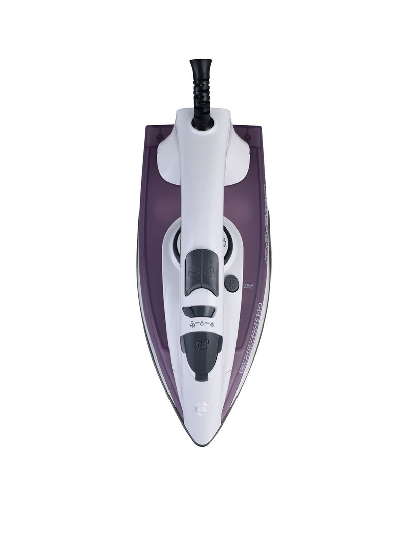 Steam Iron - Ceramic Coated Soleplate with Anti Calc Drip Self Clean and Auto Shutoff  - Removes Stubborn Creases Quickly Easily 220 ml 1750 W X1750-B5 White/Purple - pnsku/N70036086V/45/_/1717415821/1413a364-6538-4980-8064-e1bcbe10254c